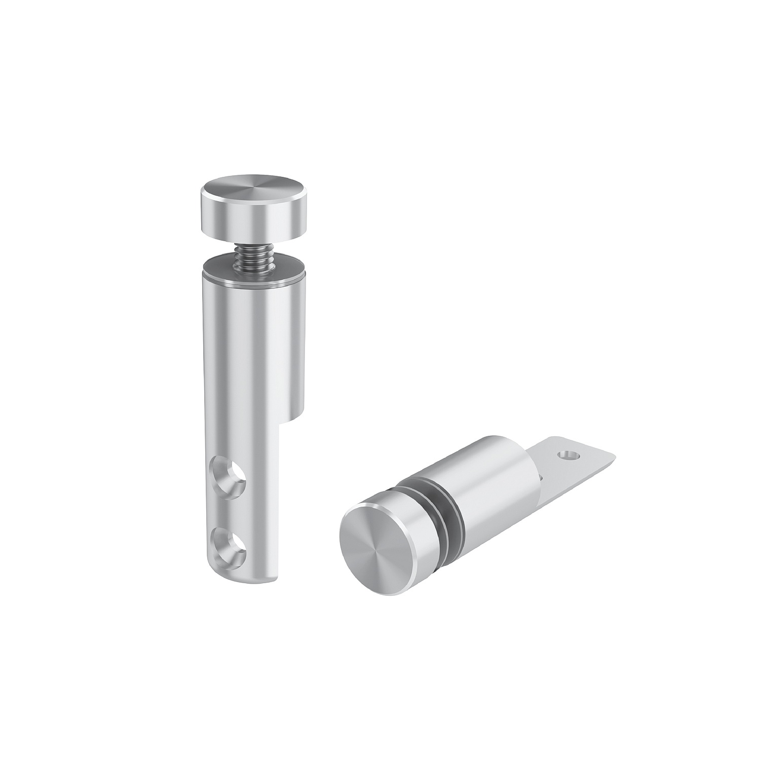 5/8'' Diameter Desktop Bottom Table Standoffs - Flat Head (Stainless Steel 201 Satin Brushed Finish) [Required Material Hole Size: 1/4'']